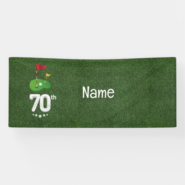 Banderoles Golf 70e anniversaire cadeaux pour golfeur (Horizontal)