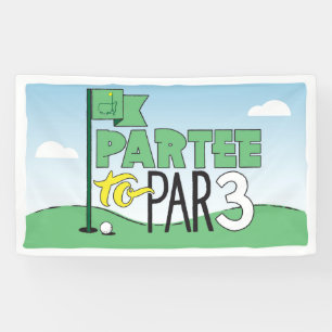 Banderoles Golf à thème Anniversaire, 3ème anniversaire Banni