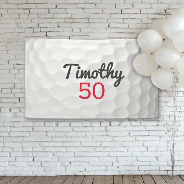 Banderoles Golf Ball Anniversaire - 50e ou autre année (Custom Birthday Banner)