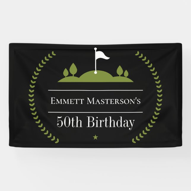 Banderoles Golf de luxe moderne 50e anniversaire du Golfer Pa (Horizontal)
