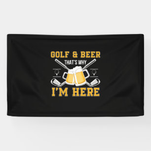 Banderoles Golf et bière d'anniversaire pour buveur de bière