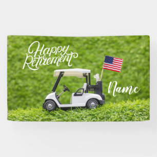 Banderoles Golf heureux retraite avec drapeau d'Amérique