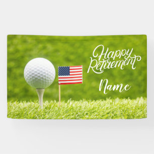 Banderoles Golf heureux retraite avec drapeau d'Amérique