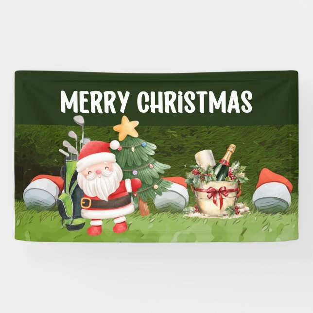 Banderoles Golf Joyeux Noël balles de golf porter chapeau de  (Horizontal)