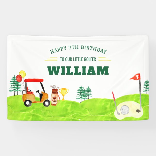 Banderoles Golf Par Tête De Swing Par Anniversaire de enfant  (Horizontal)