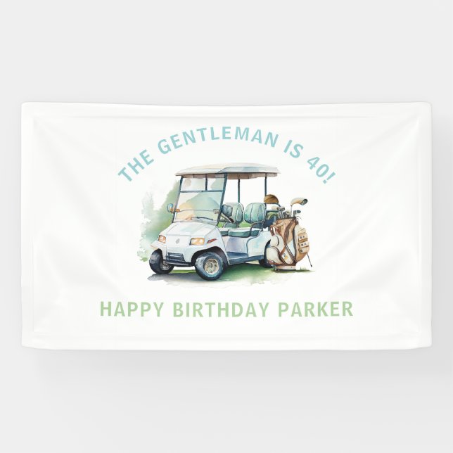 Banderoles Golf Personnalisé Adulte Parte d'Anniversaire (Horizontal)