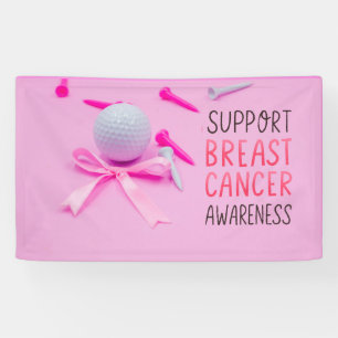 Banderoles Golf sensibilisation au cancer du sein thème rose