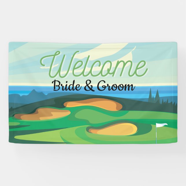 Banderoles Golf Welcome mariage (Horizontal)