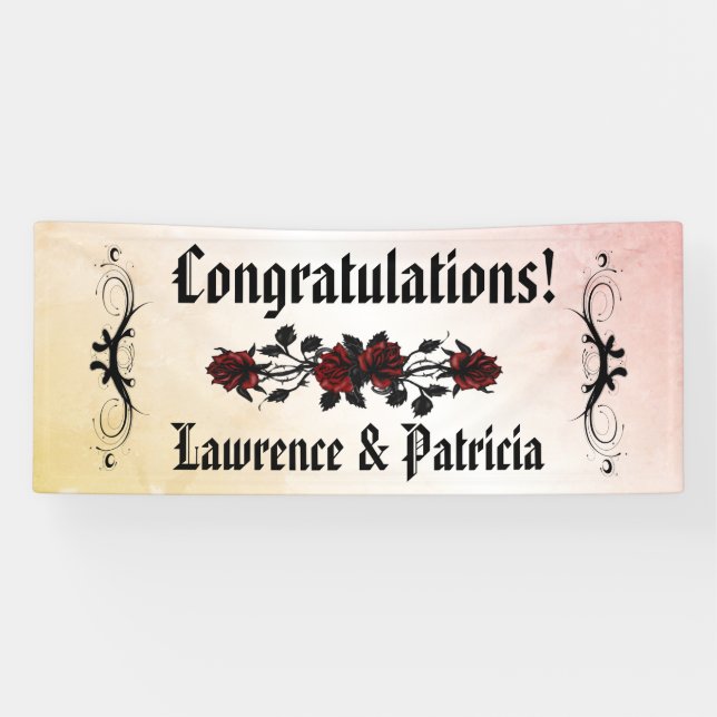 Banderoles Goth Red Rose Peach (Horizontal)