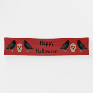 Banderoles Gothique crâne et gardien Ravens Halloween Custom