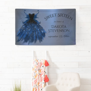 Banderoles Gothique Fairy Navy Gown Fleur bleue de Cobalt p