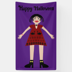 Banderoles Gothique Halloween Vampire Lady Custom