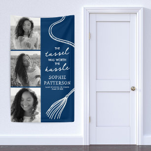 Banderoles Grad Tassel 3 Photo Blue Graduation
