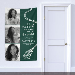 Banderoles Grad Tassel 3 Photo Green Graduation