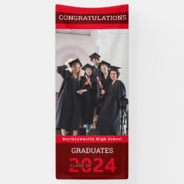 Banderoles Graduate Class Red Burgundy Photo Graduation