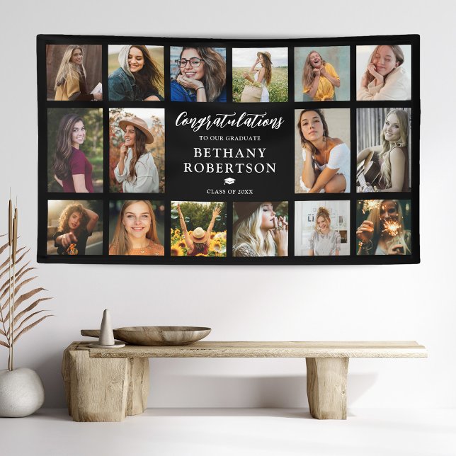 Banderoles Graduation 16 Photo Collage Félicitations (Créateur téléchargé)