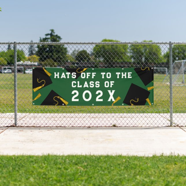 Banderoles Graduation 2025 Vert (En situation)