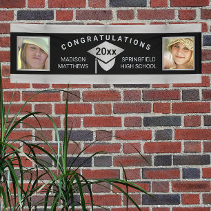 Banderoles Graduation Chic Silver Félicitations Photo