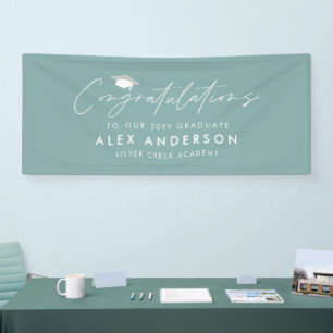 Banderoles Graduation félicitations simple moderne bleu pouss