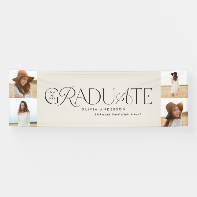 Banderoles Graduation moderne élégante typographie multi phot (Horizontal)