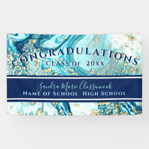 Banderoles Graduation moderne Parties scintillant d'or en mar