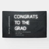 Graduation néon noir blanc félicitations parti mod