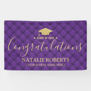 Banderoles Graduation Party Luxury Purple & Gold