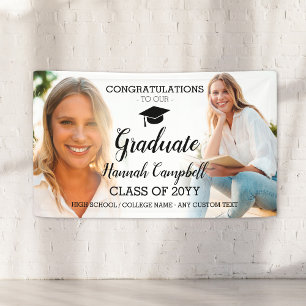 Banderoles Graduation personnalisée - Script de collage photo