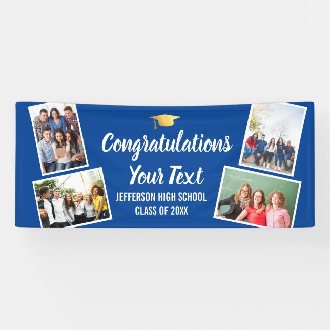 Banderoles Graduation Photo Collage Félicitations Senior N'im (Horizontal)