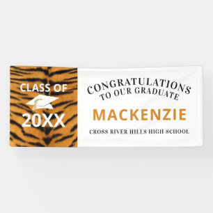 Banderoles Graduation Tigers Mascot CLASSE D'Orange et Noir