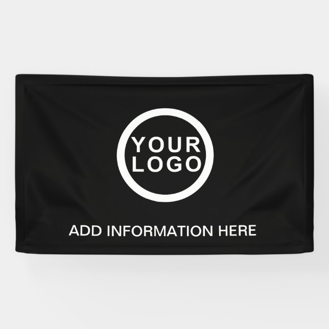 Banderoles Grand logo professionnel noir blanc (Horizontal)