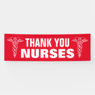 Banderoles Grand merci signe pour les infirmières avec le sym
