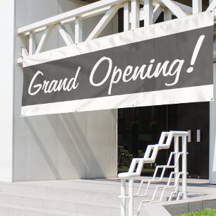 Banderoles Grand Ouverture Gris & Blanc Promotionnel