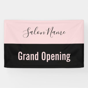 Banderoles Grand Ouverture Pale Rose noir Script Salon de bea