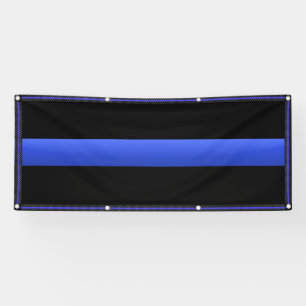Banderoles Grande Ligne Bleue Mince Avec Bordure Étoiles
