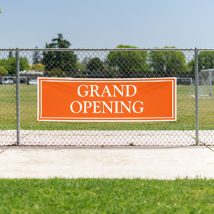 Banderoles Gras Orange Blanc encadré Business Grand Ouverture