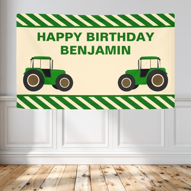 Banderoles Green Farm Tractor Anniversaire de enfant Party (Créateur téléchargé)