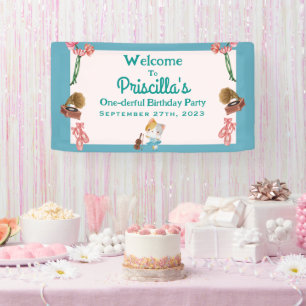 Banderoles Green Pink Ballerina Chat Anniversaire de enfant P