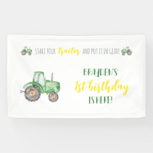 Banderoles Green Tractor Farm Anniversaire Contexte