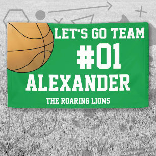 Banderoles Green White Baseball Team Spirit