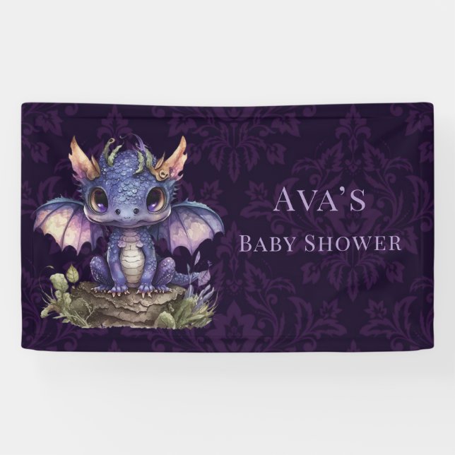 Banderoles Greffe de filles de Dragon pourpre Damask tendance (Horizontal)