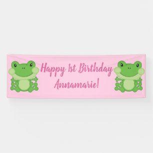 Banderoles Grenouille Anniversaire Pink