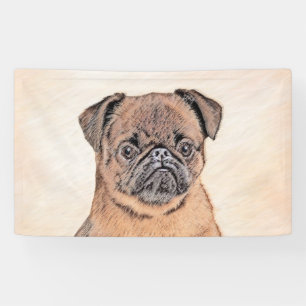 Banderoles Griffon Bruxellois Poil Lisse Peinture Originale A