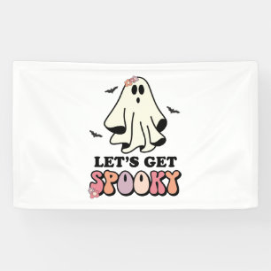 Banderoles groovy Ghost rétro Halloween Anniversaire