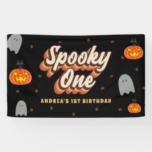 Banderoles Groovy Spooky One 1er Anniversaire Halloween Rétro