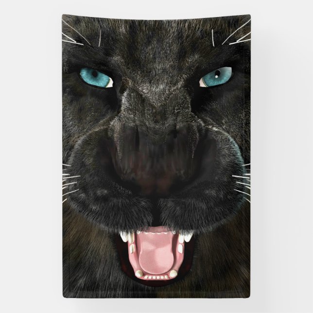 Banderoles Grosse chatte Panthère noire (Verticale)