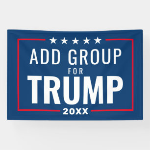 Banderoles Groupe personnalisé pour Trump 2024 - rouge blanc 