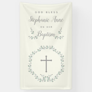 Banderoles Guirlande bleue et verte de baptême de feuille