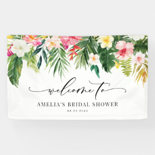 Banderoles Guirlande tropicale à l'aquarelle Fête prénuptiale