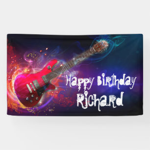 Banderoles Guitare électrique Cosmic Red Rock et Roll 